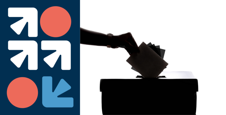Dual-class shares represented by a hand stufinng multiple ballots into a ballot box.